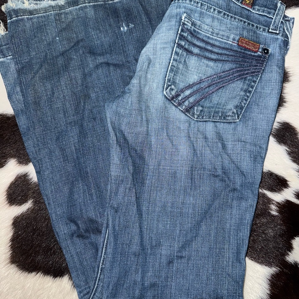 7 For All Mankind Blue Flare Jeans